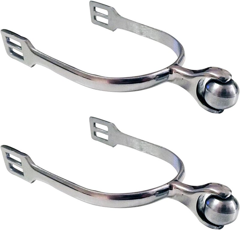 QKDS 1 Pair Horse Spurs Western Stainless Steel Spurs w/Roller Ball for Equestrian Boots Men Women Ri-der Horsemanship Lovers, Horse Riding Accessories(Size:Women Horse Spurs) - Image 1